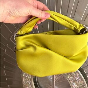 Jimmy Choo Bonny Satin Tote in Chartreuse